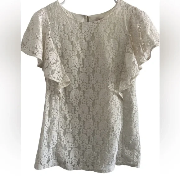 Woman’s cream lace blouse top. Size small - Picture 2 of 8